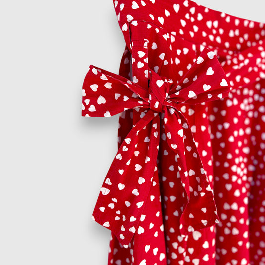 Tufi Duek Red & White Heart Skirt
