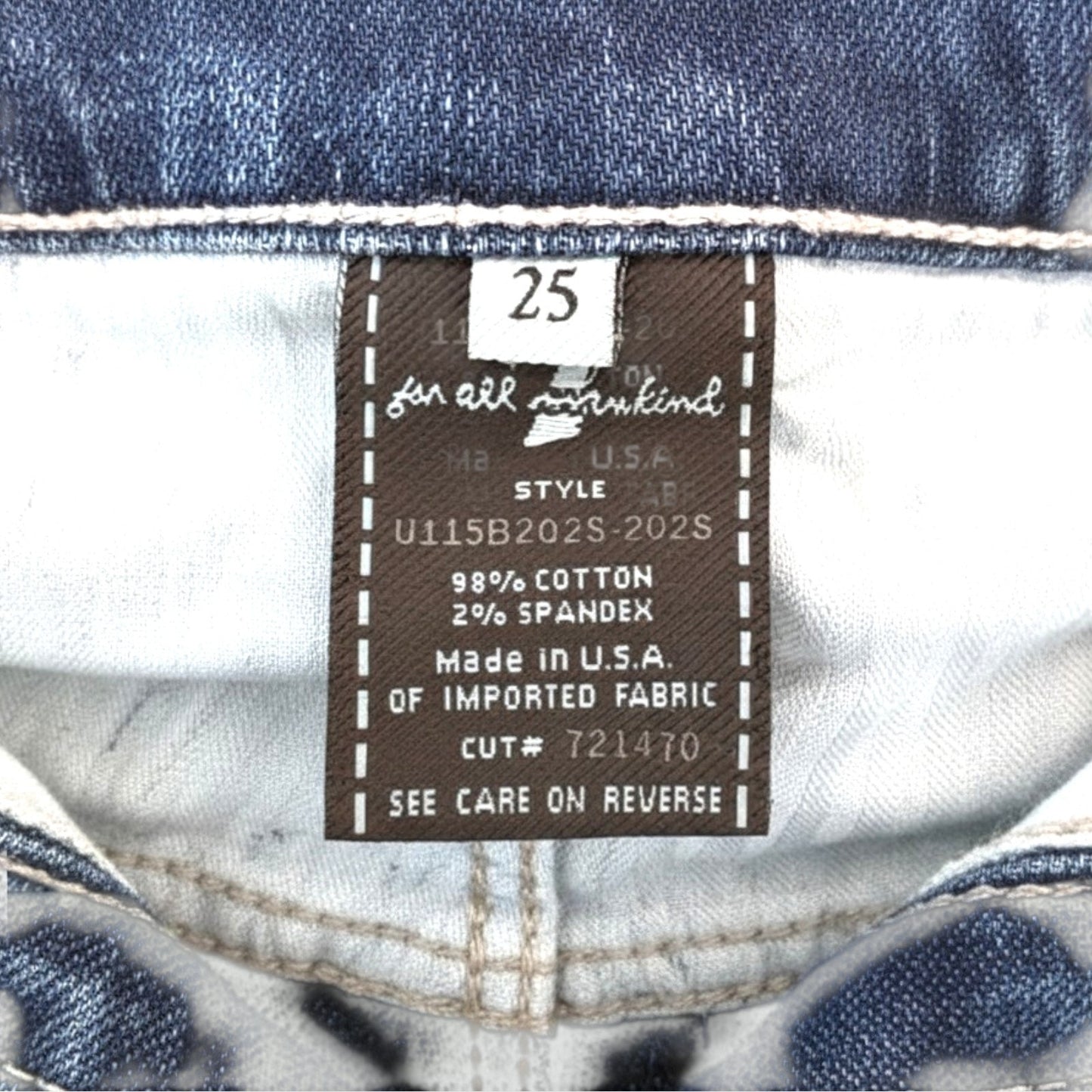 7 For All Mankind Dojo Wide Leg Trouser Jeans Dark Wash Size 25