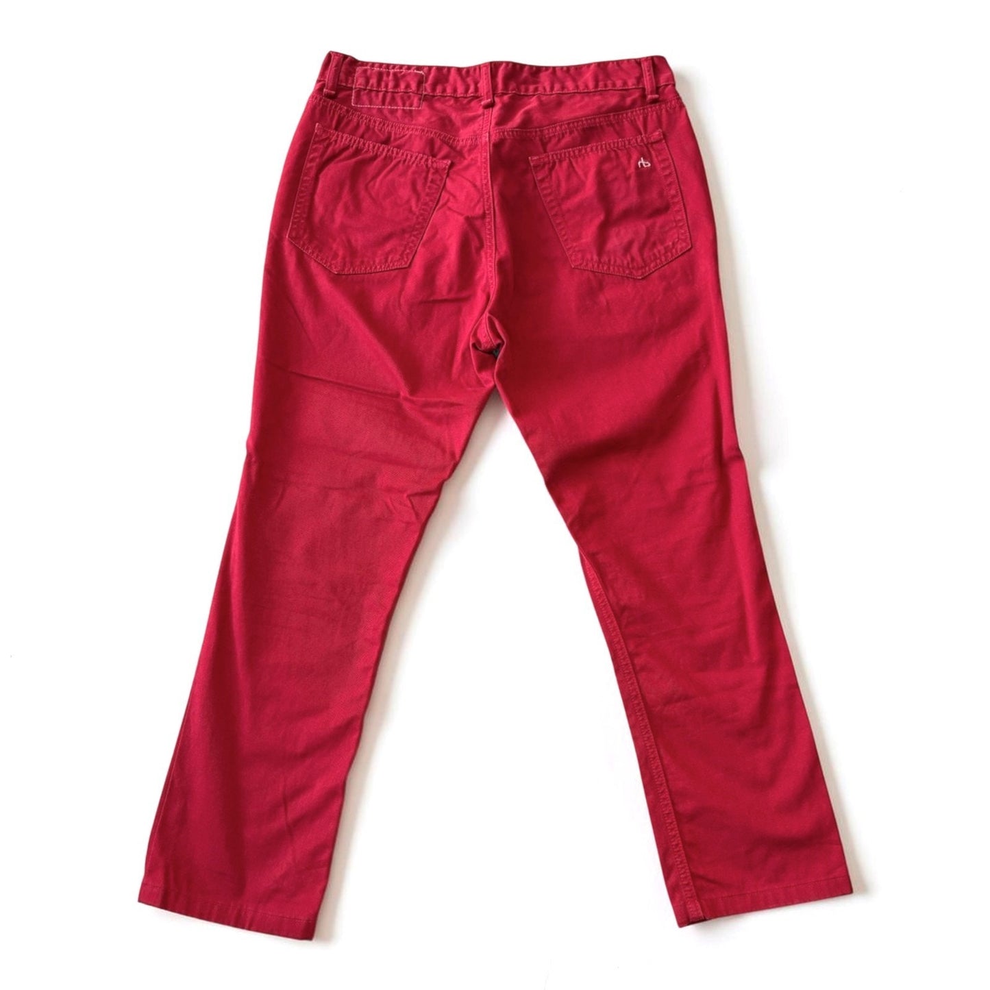 rag & bone Tailored Workwear RB15X Barney's Slim Straight Pants Red Sz 33