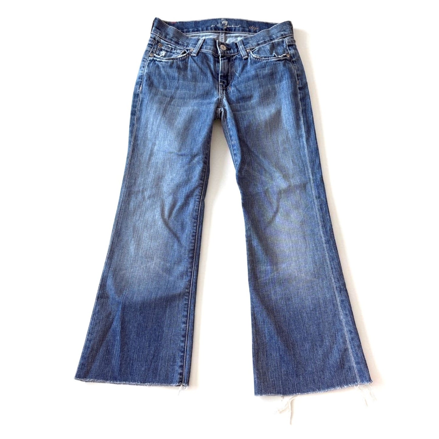 7 For All Mankind Dojo Wide Leg Trouser Jeans Dark Wash Size 25