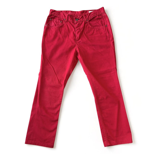 rag & bone Tailored Workwear RB15X Barney's Slim Straight Pants Red Sz 33