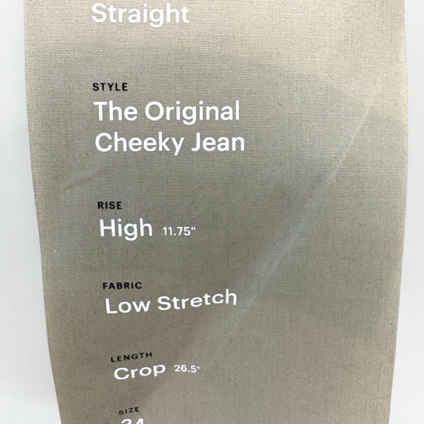 Everlane The Original Cheeky Jean Straight Leg Crop Size 34 NWT