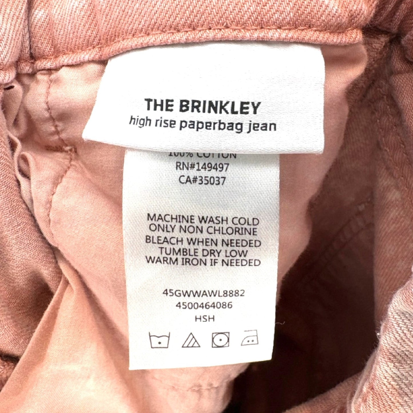 Joe's Jeans The Brinkley High Rise Paperbag Jean Pink Size 24