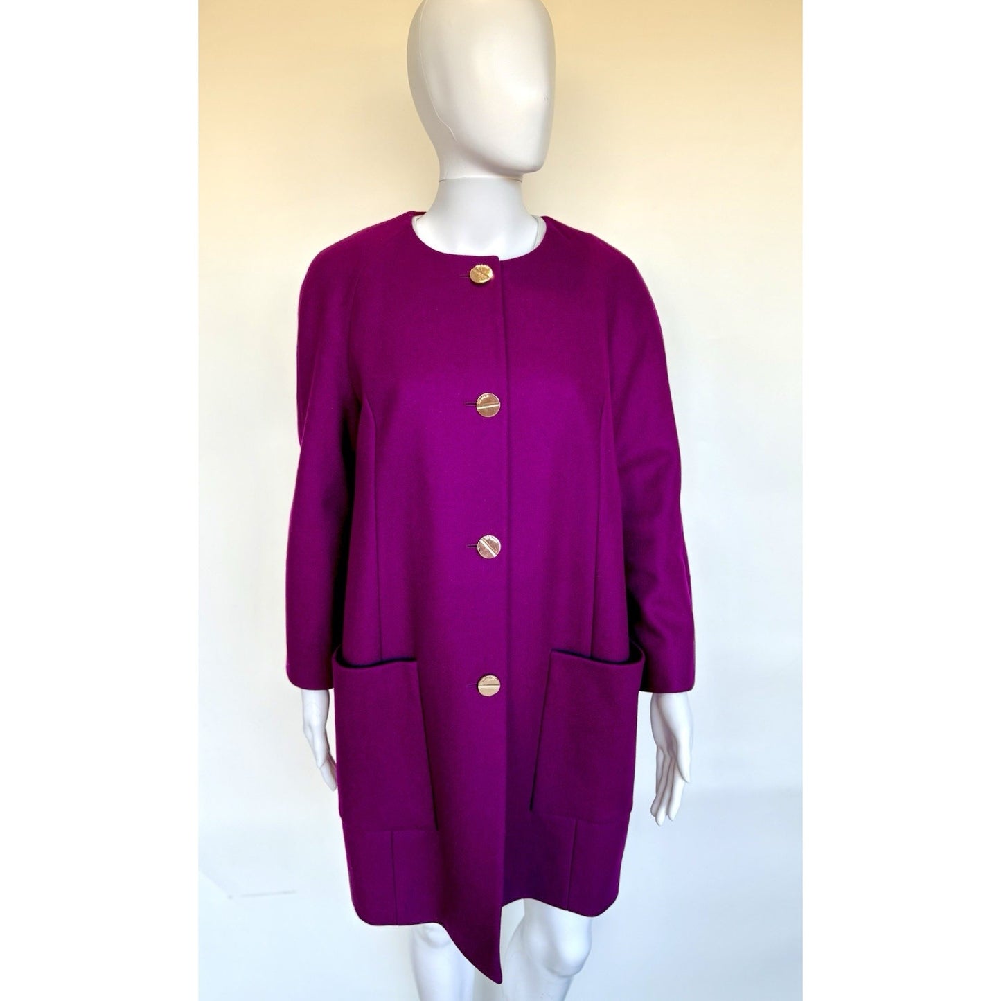 Ted Baker Mawd Pink Wool Cashmere Cocoon Coat Floral Lined Designer NWOT 3/US 8