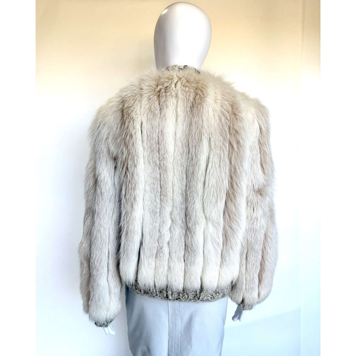 Vintage Bill Blass Fox Fur & Knit "Illusion Sleeve" Jacket – Size M – Pristine