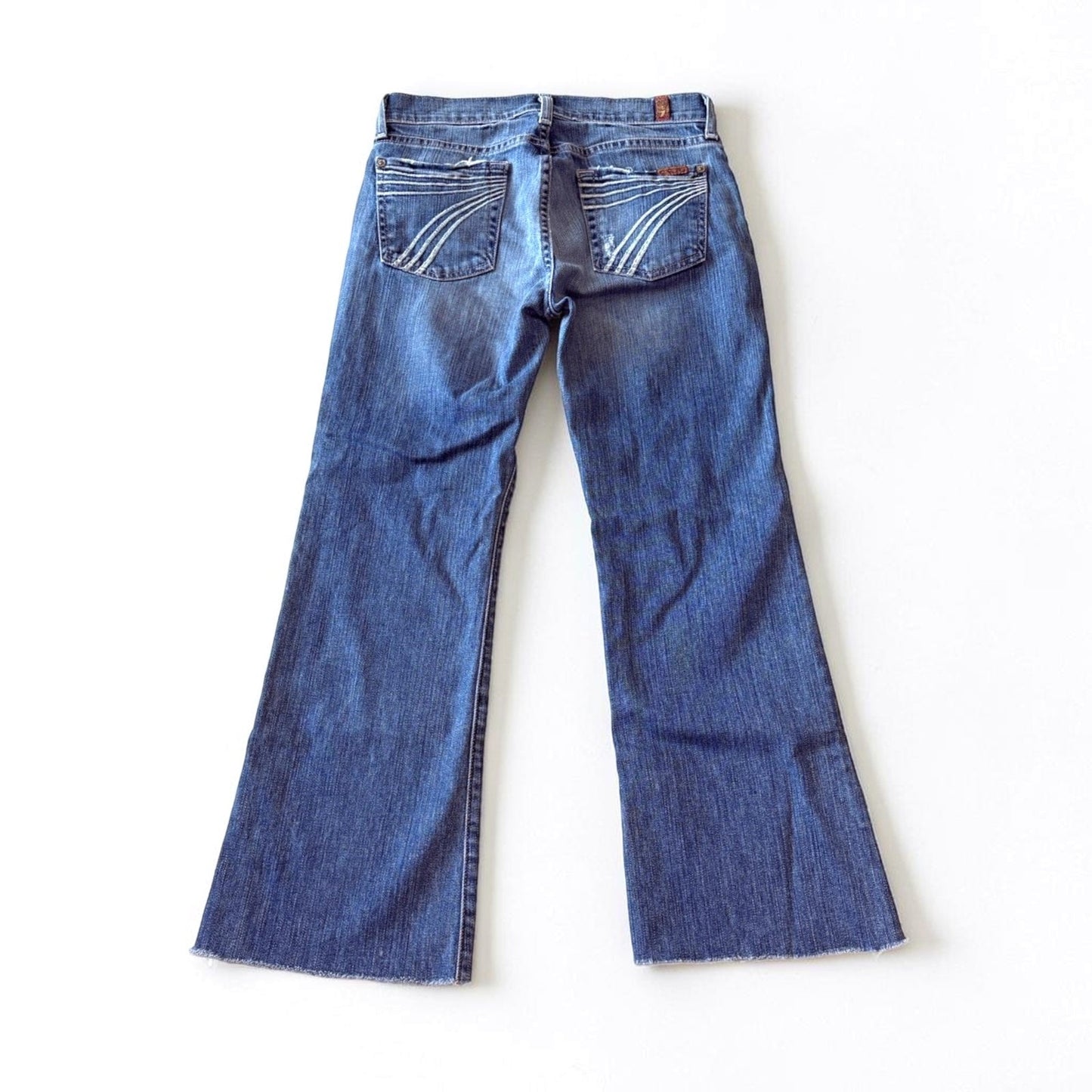 7 For All Mankind Dojo Wide Leg Trouser Jeans Dark Wash Size 25