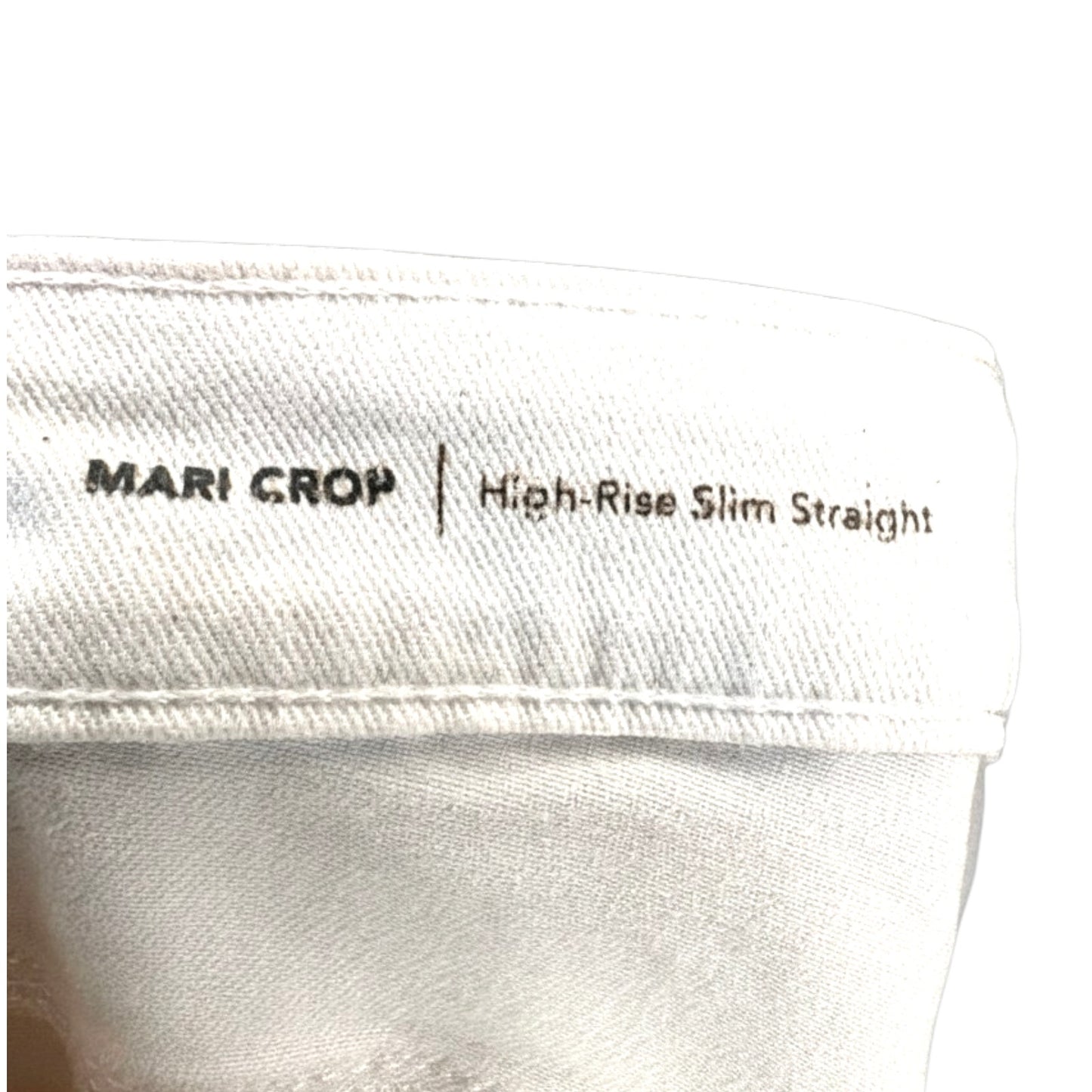 AG Adriano Goldschmied Mari Crop High Rise Slim Straight Jeans White 31
