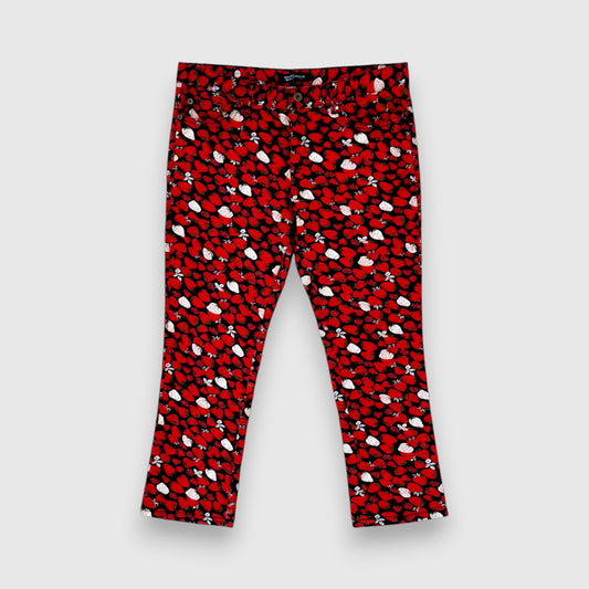 Tao Comme des Garçons Strawberry-print Capri Jeans