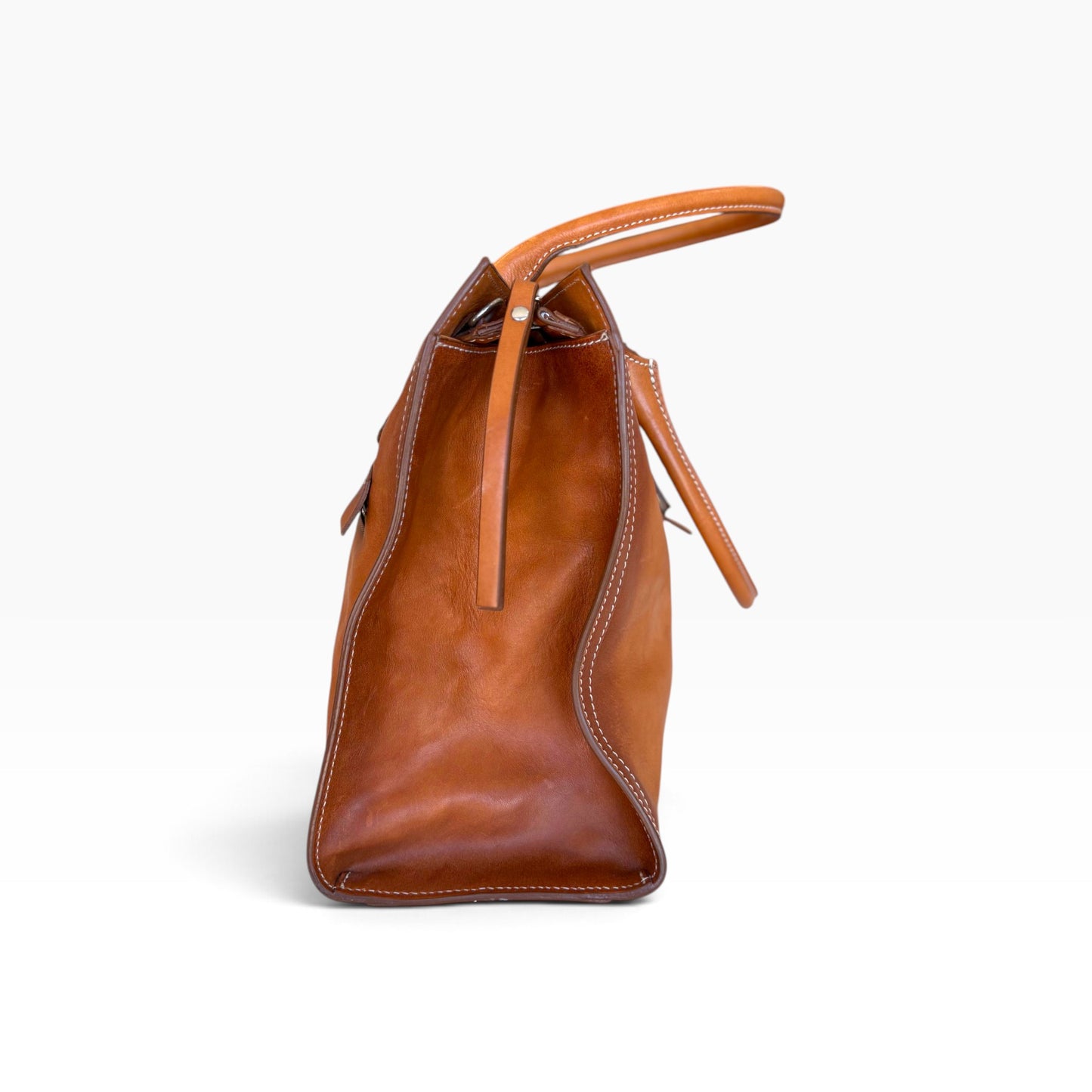 Cavalcanti Italian Tan Leather Chain Tote