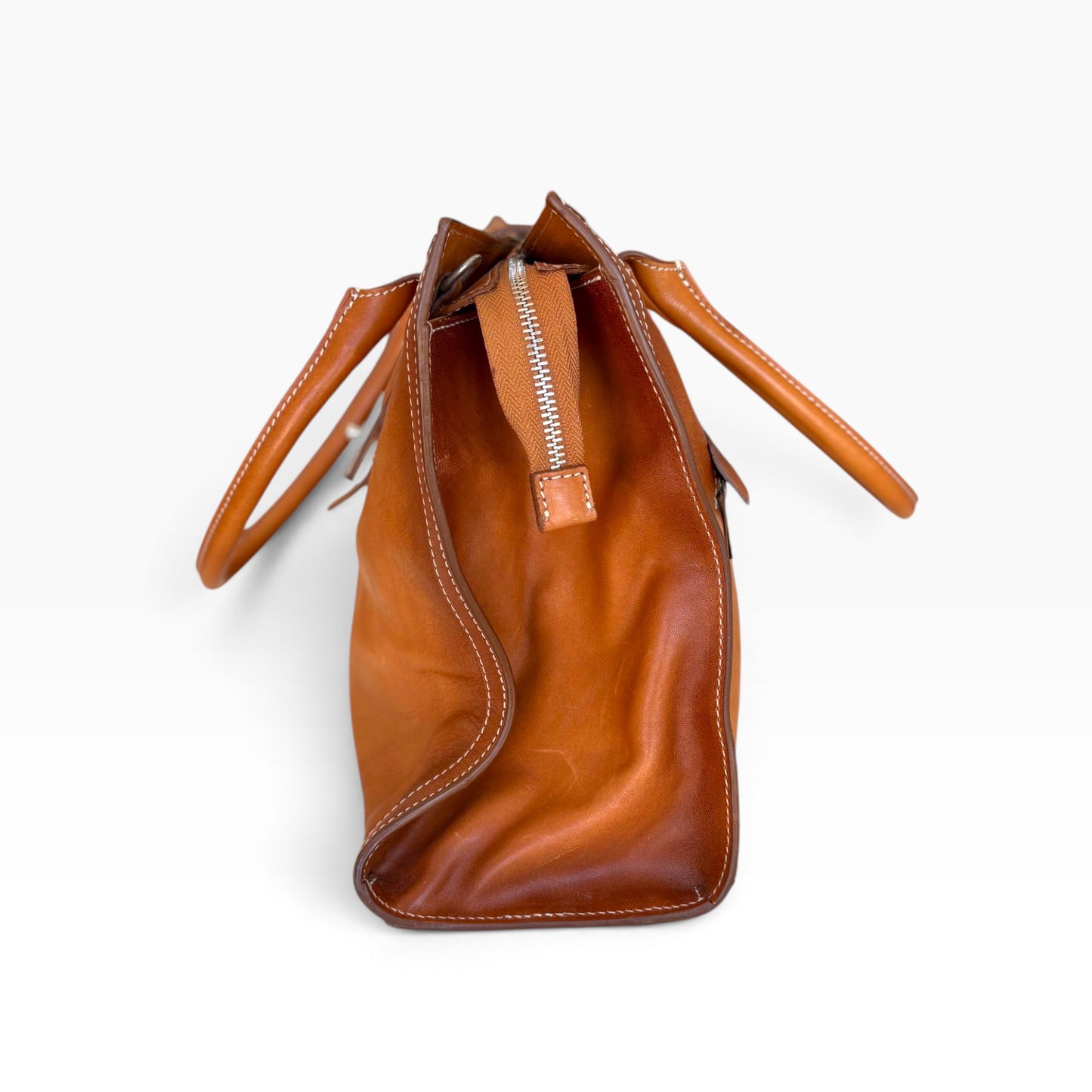 Cavalcanti Italian Tan Leather Chain Tote