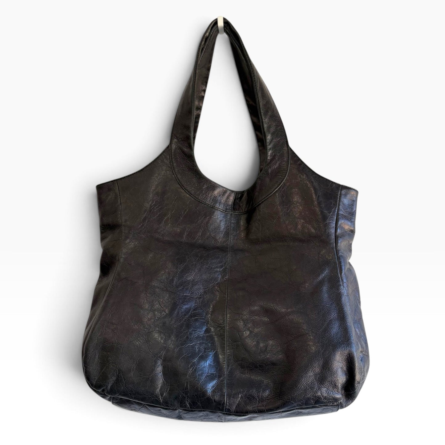 Vintage Charles David Glazed Leather Pocket Tote