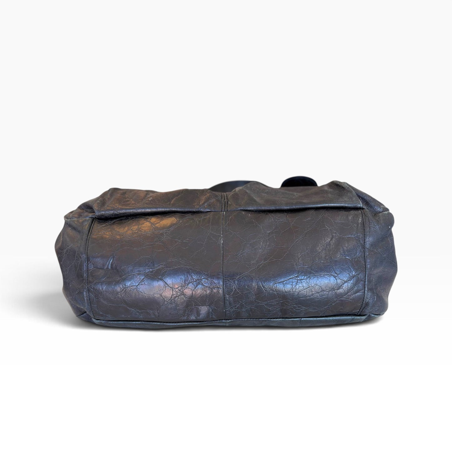 Vintage Charles David Glazed Leather Pocket Tote
