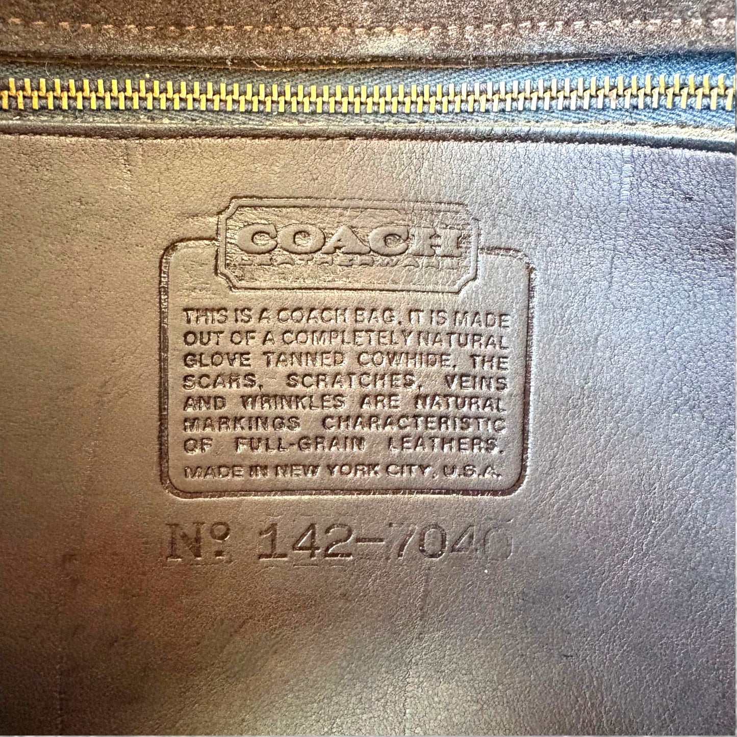 Vintage NYC Coach Dark Brown Leather Stewardess Bag #9525