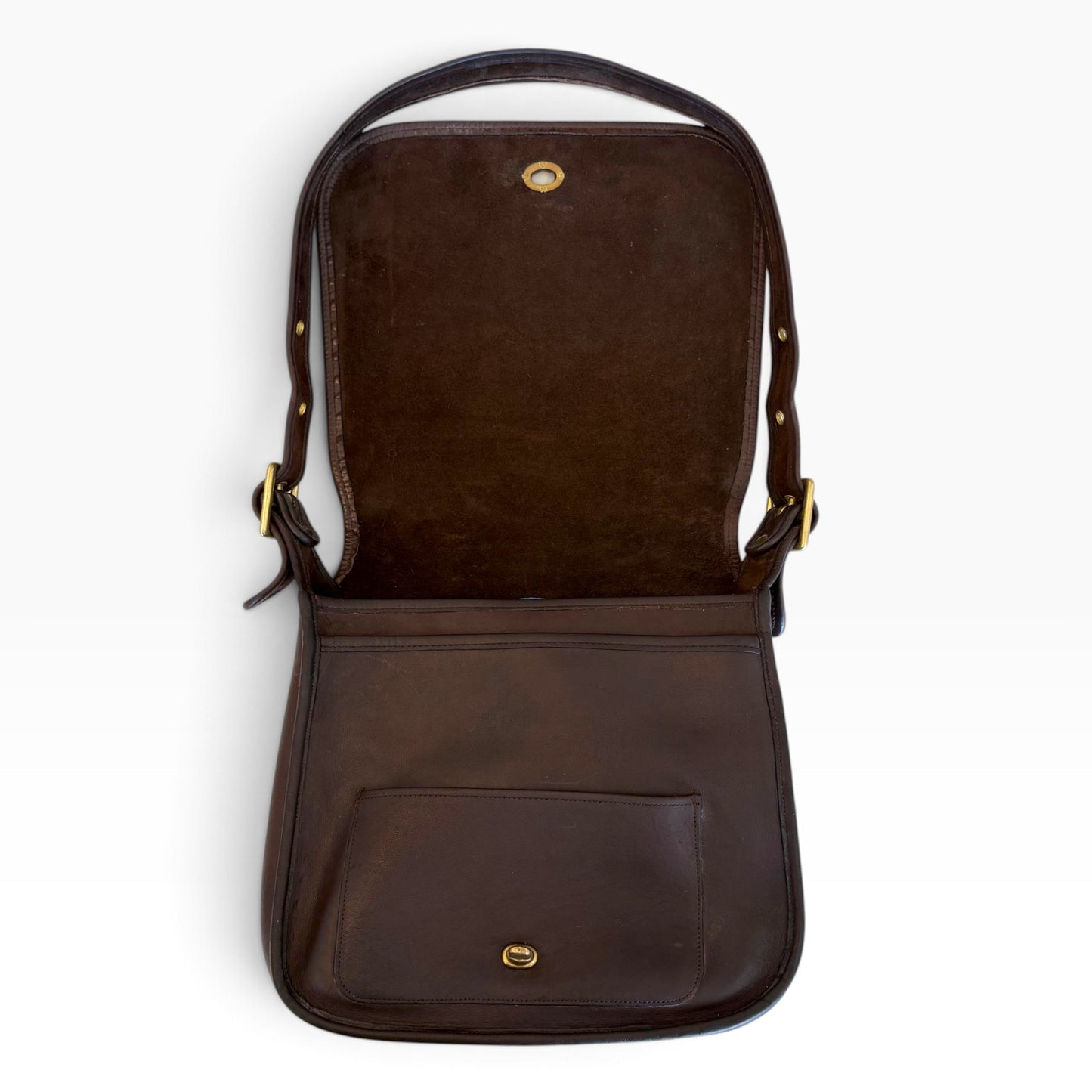 Vintage NYC Coach Dark Brown Leather Stewardess Bag #9525