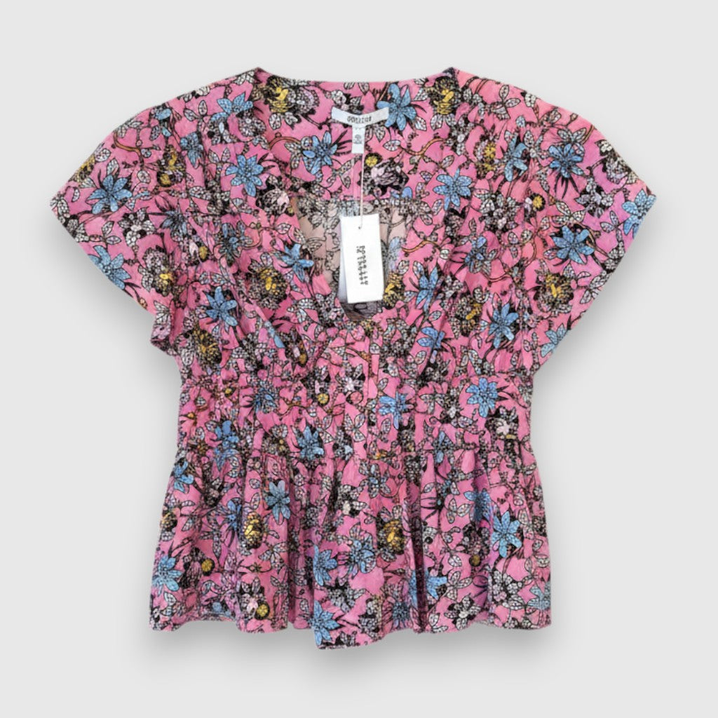 Derek Lam 10 Crosby Roselyn Peplum Floral Blouse—NWT
