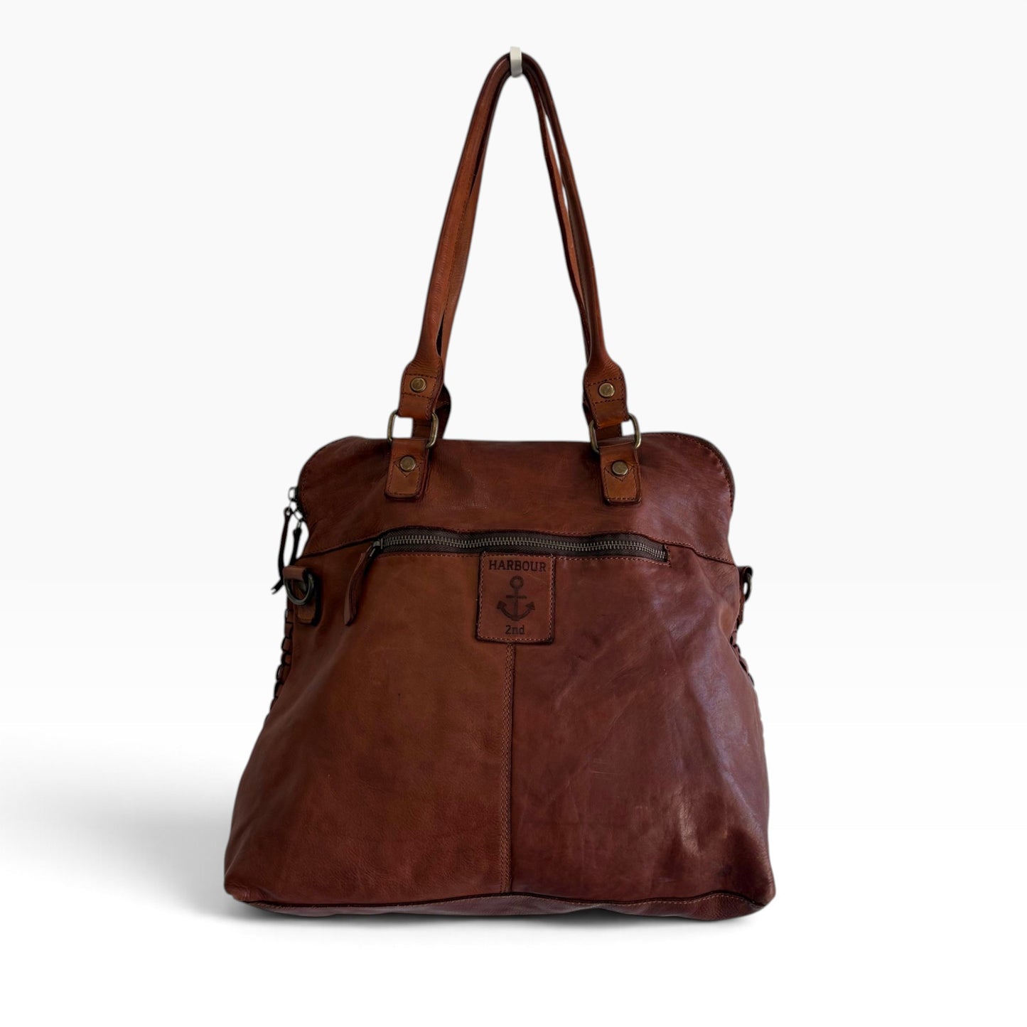 Harbour 2nd Cognac Woven Leather Tote
