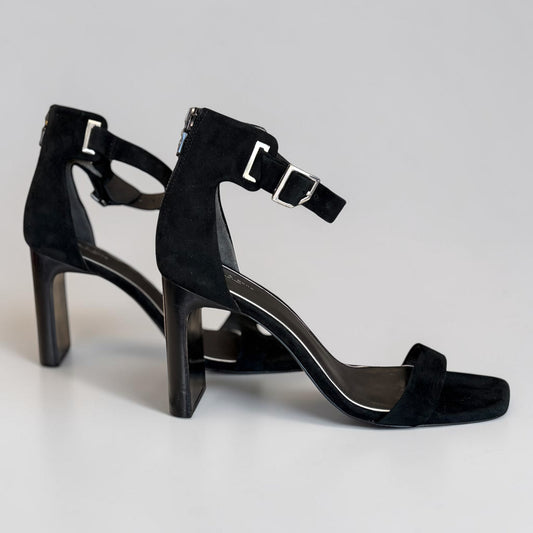 Rag & Bone Ellis Black Suede Block Heel Sandals Size 40 — NWOT