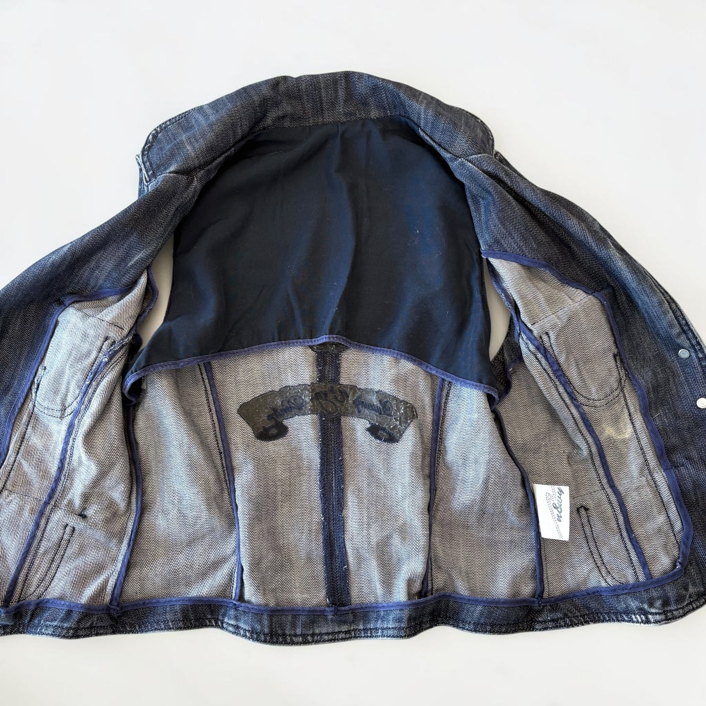 N+Vy Studded Skull &amp; Crossbones Denim Vest — Y2K Biker, Tag T2 (Women's S/M)