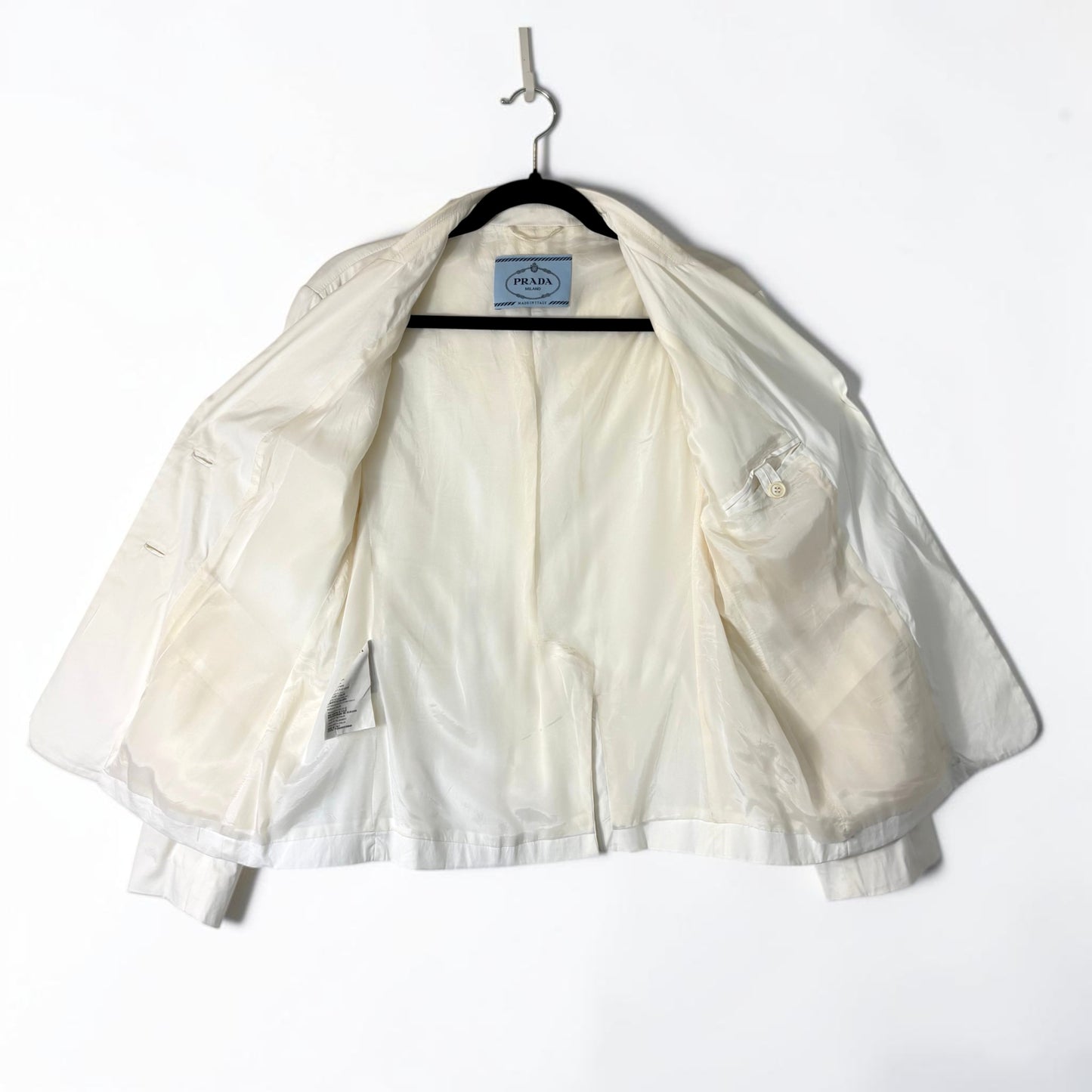 Prada Vintage Structured White Cotton Blazer