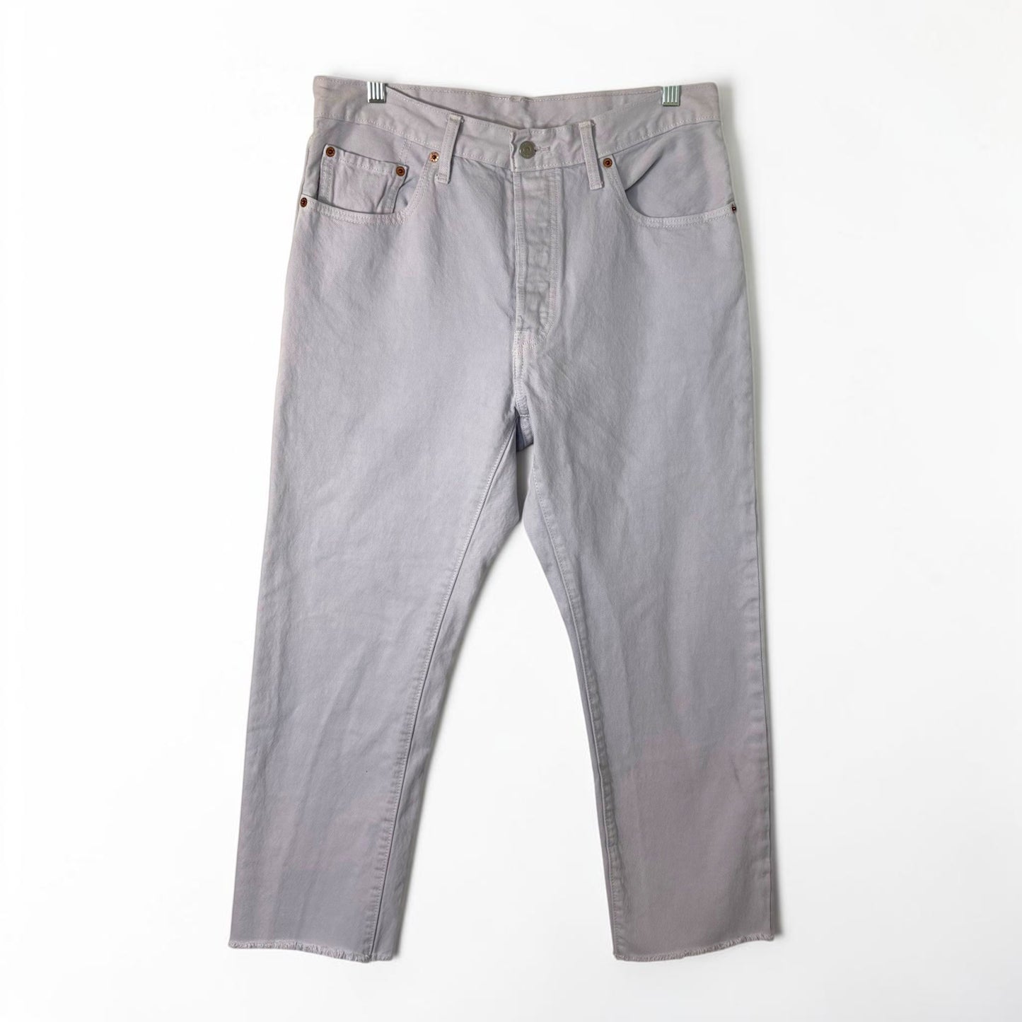 Levi's 501 Lavender Cropped Jeans — Raw Hem, W32/L26