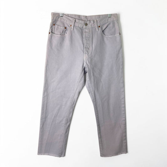 Levi's 501 Lavender Cropped Jeans — Raw Hem, W32/L26