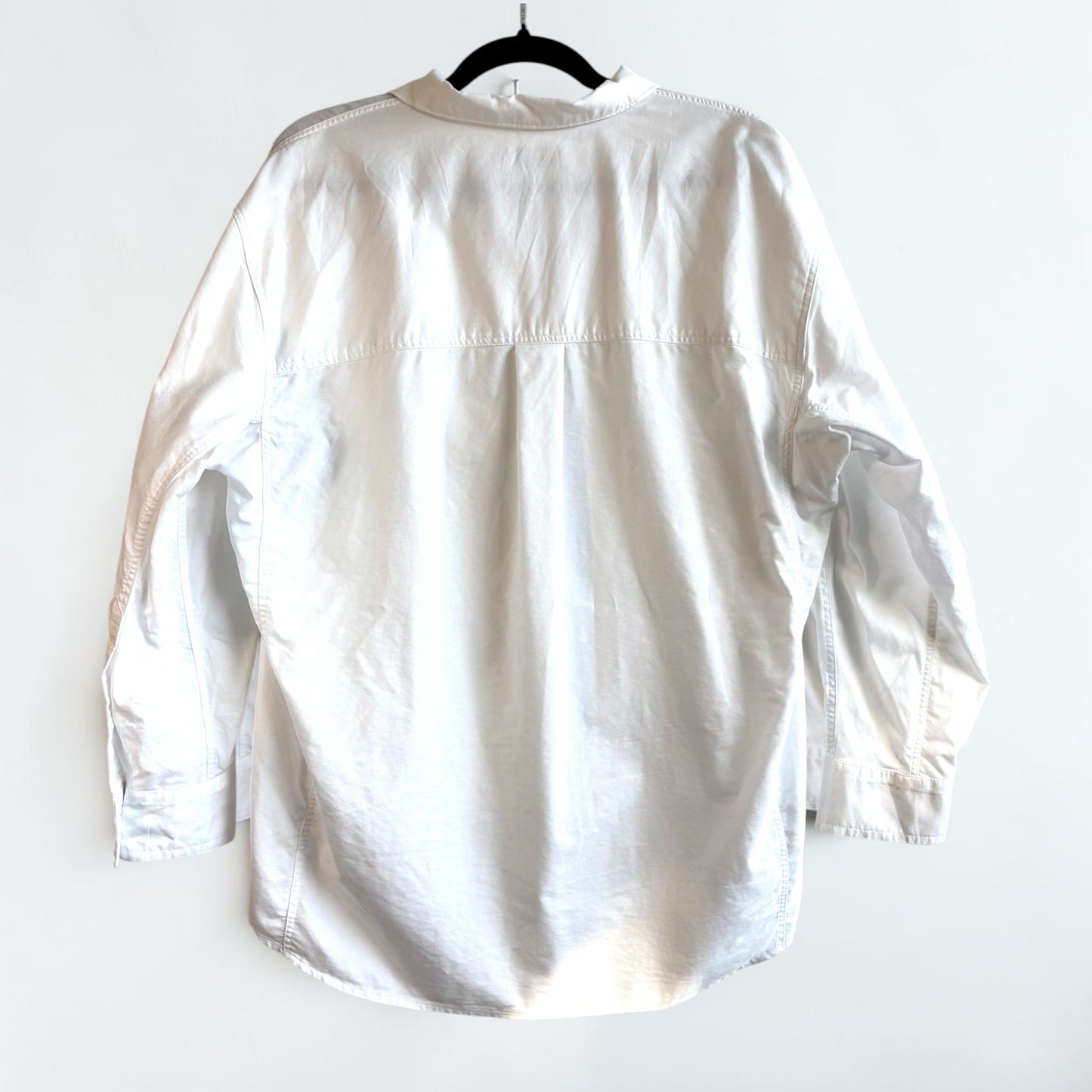 AYR "The Tate" Oversized White Cotton Oxford Blouse — Size S