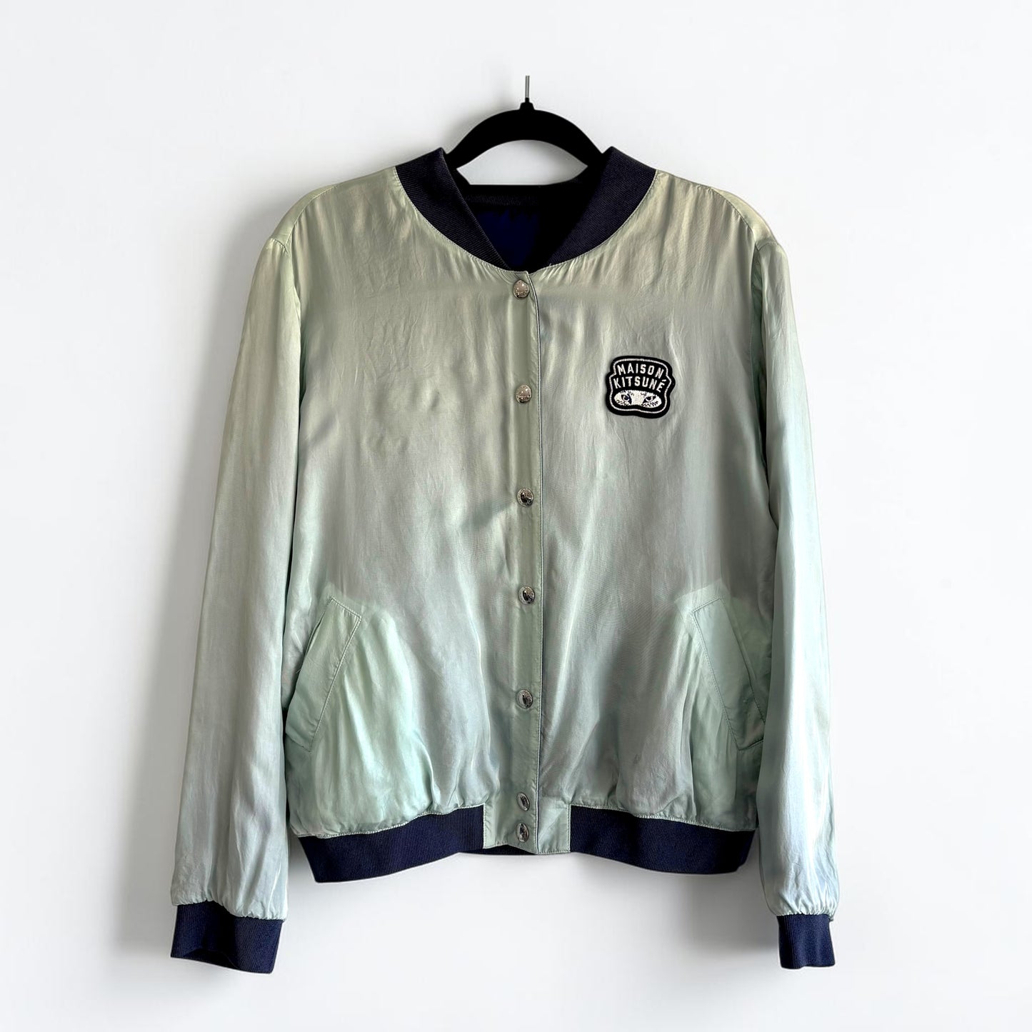 Maison Kitsuné Cupro Reversible Bomber Jacket — Size S