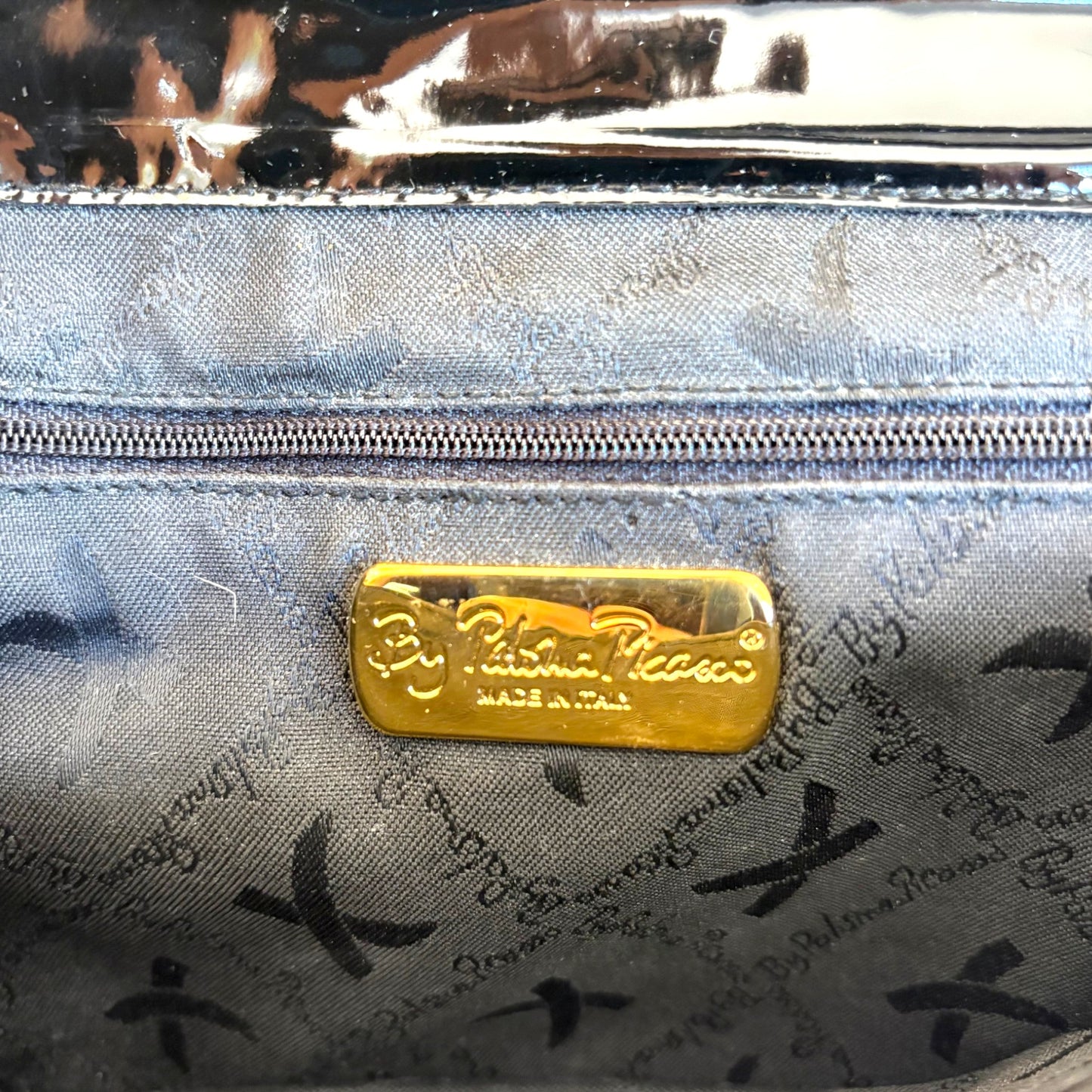 Vintage Paloma Picasso Black Patent Crossbody Clutch