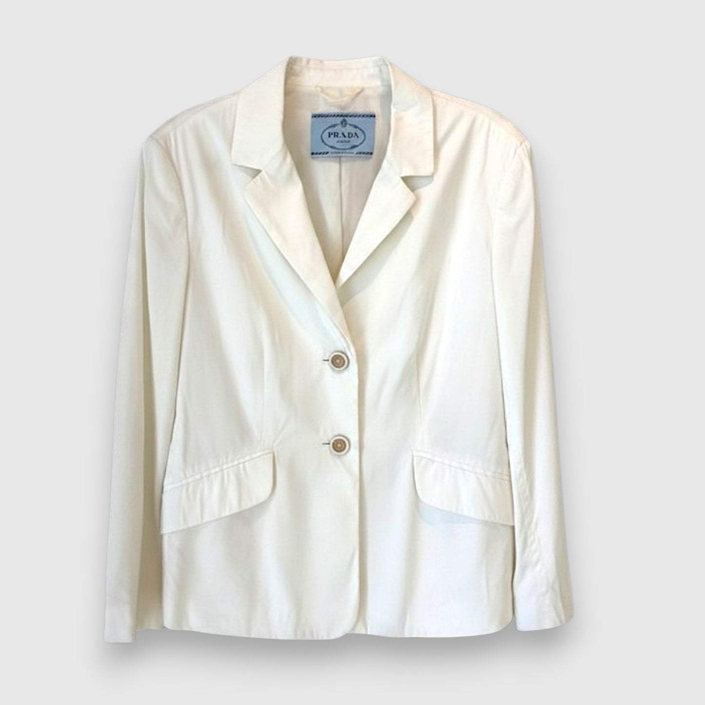Prada Vintage Structured White Cotton Blazer