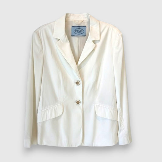 Prada Vintage Structured White Cotton Blazer