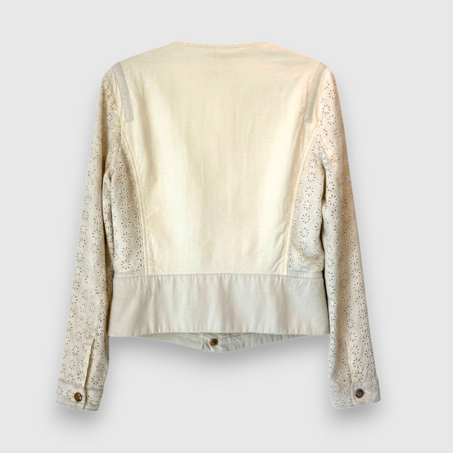 Roberto Cavalli Laser-Cut Perforated Eyelet Moto Jacket