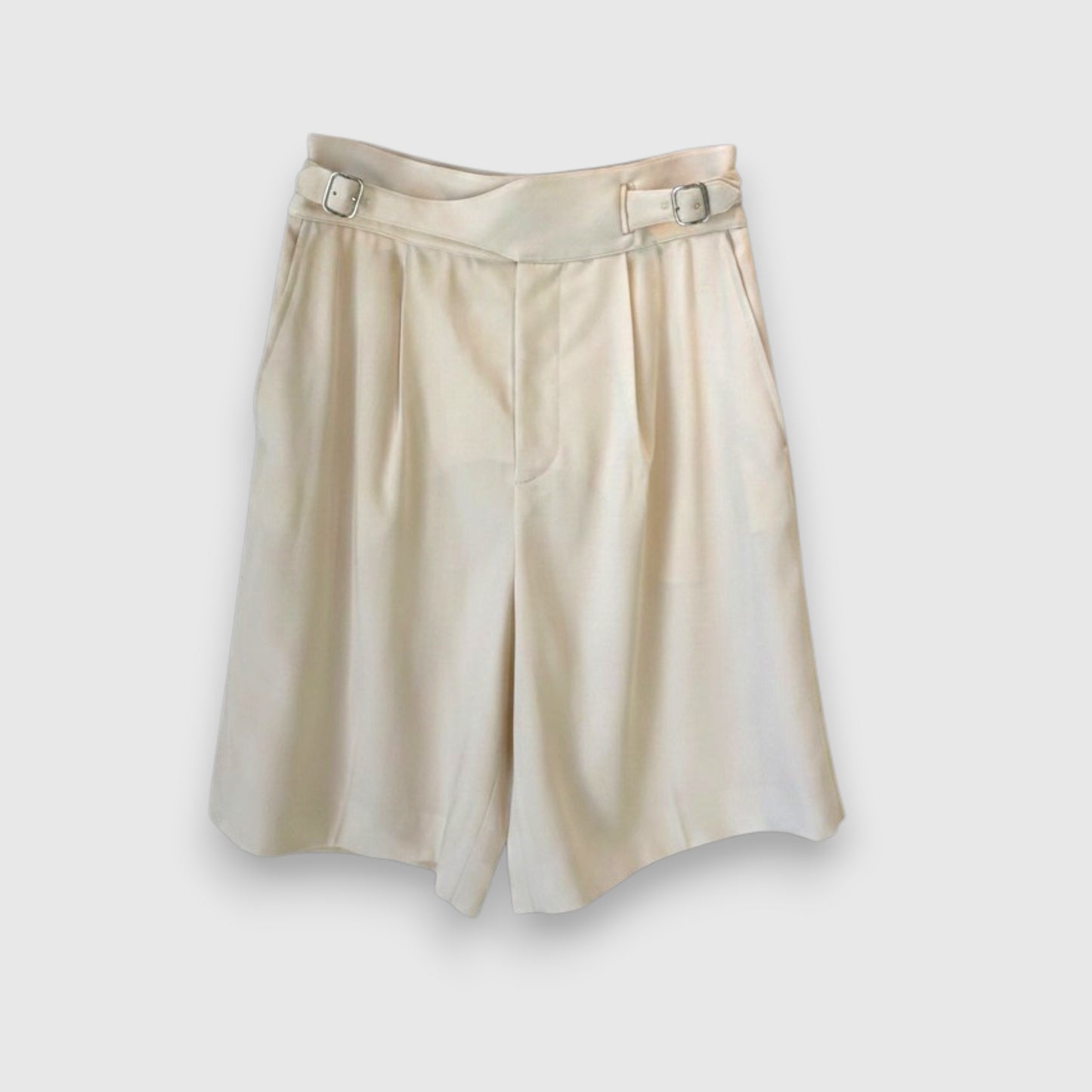 Ralph Lauren Purple Label Cream Wool Bermuda Shorts