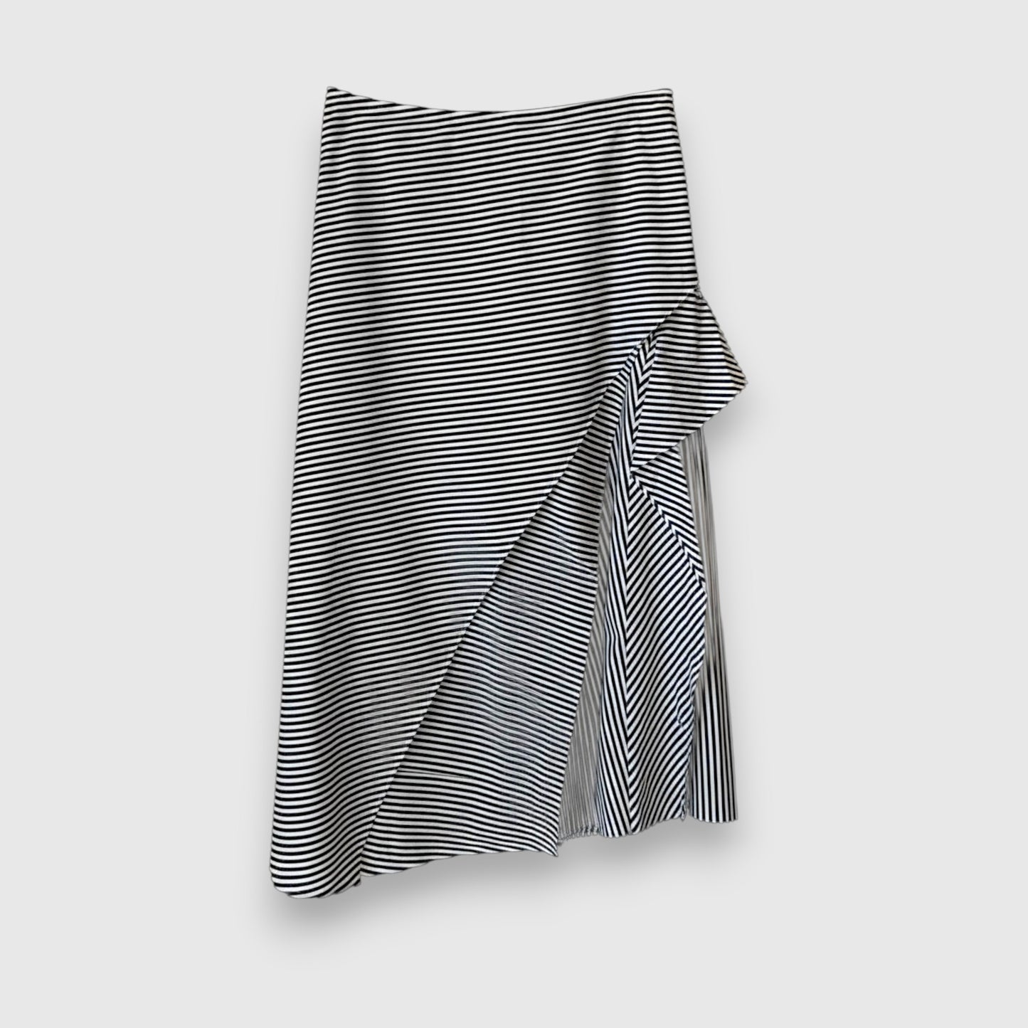 Robert Rodriguez Asymmetrical Striped Ruffle Midi Skirt—NWT