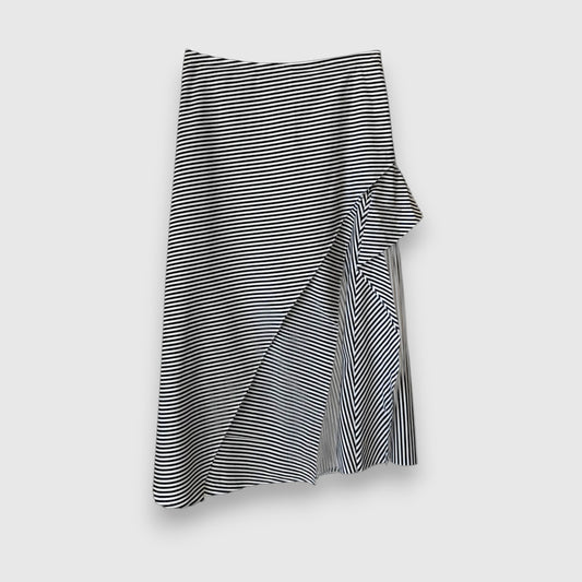Robert Rodriguez Asymmetrical Striped Ruffle Midi Skirt—NWT