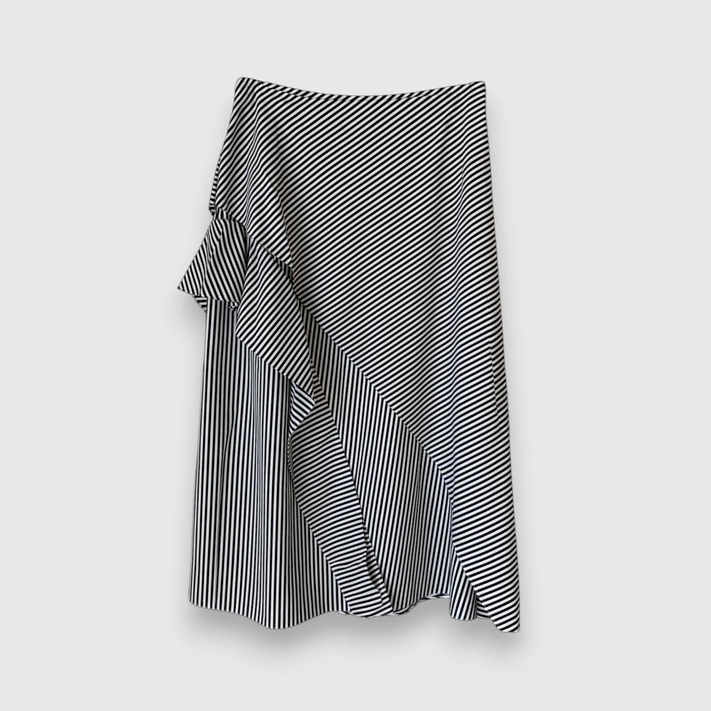 Robert Rodriguez Asymmetrical Striped Ruffle Midi Skirt—NWT