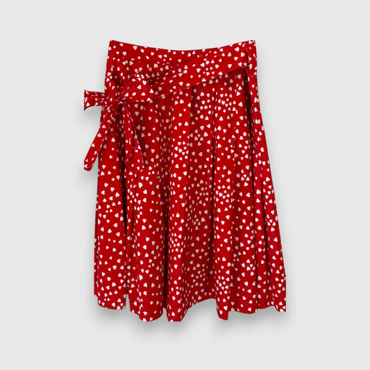 Tufi Duek Red & White Heart Skirt
