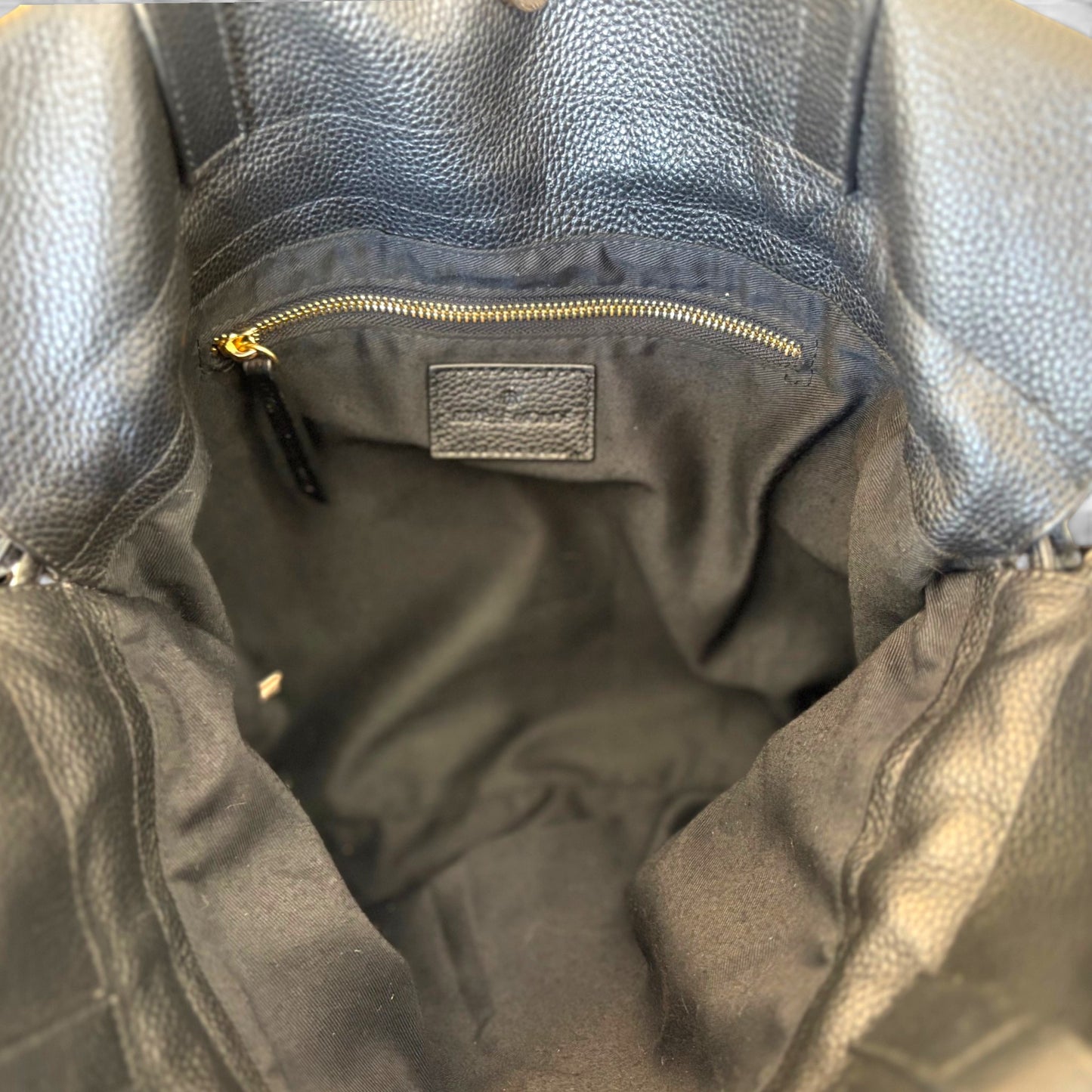 Tote Le Monde Black Pebbled Leather Tote - Like New