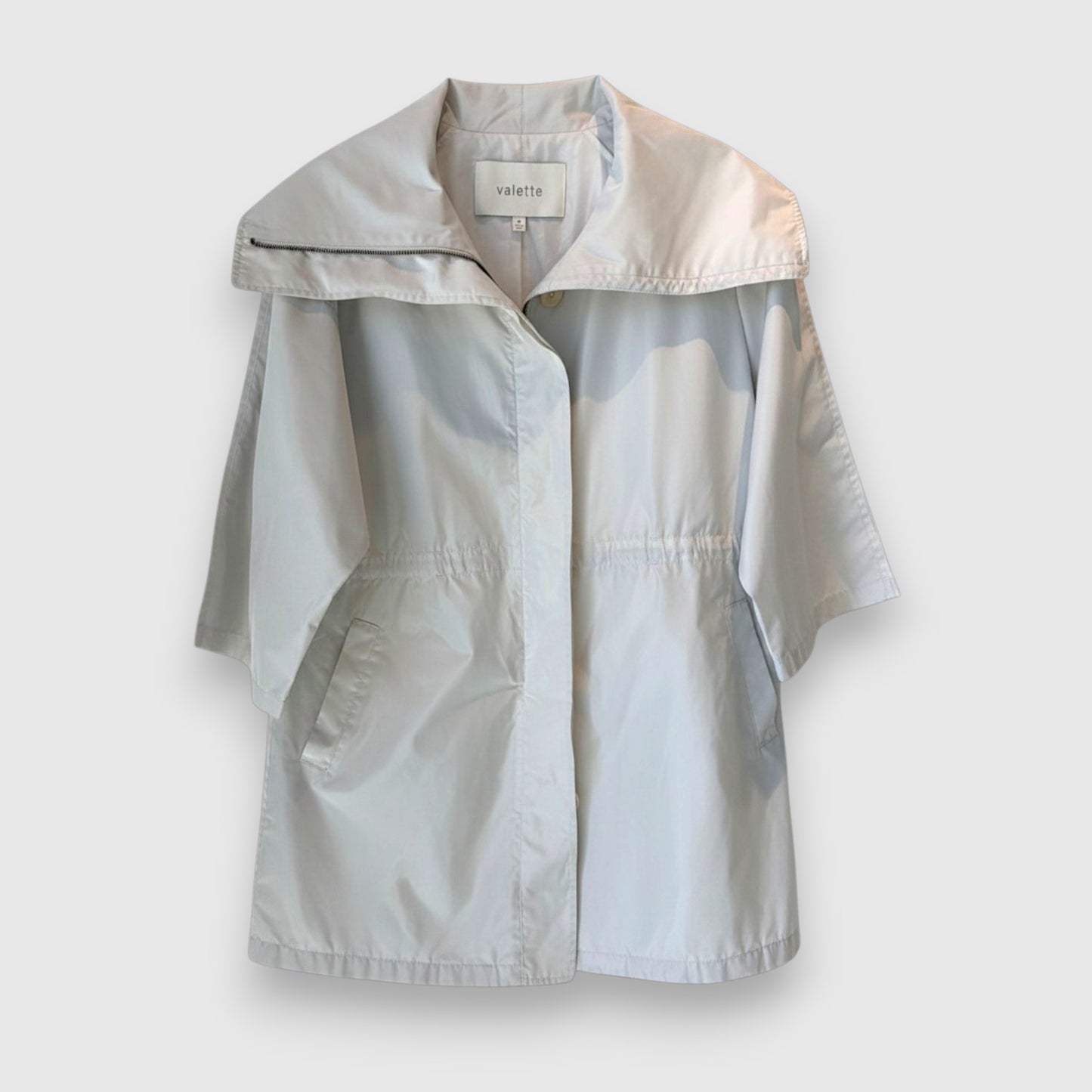 Valette Ivory Funnel Neck Windbreaker