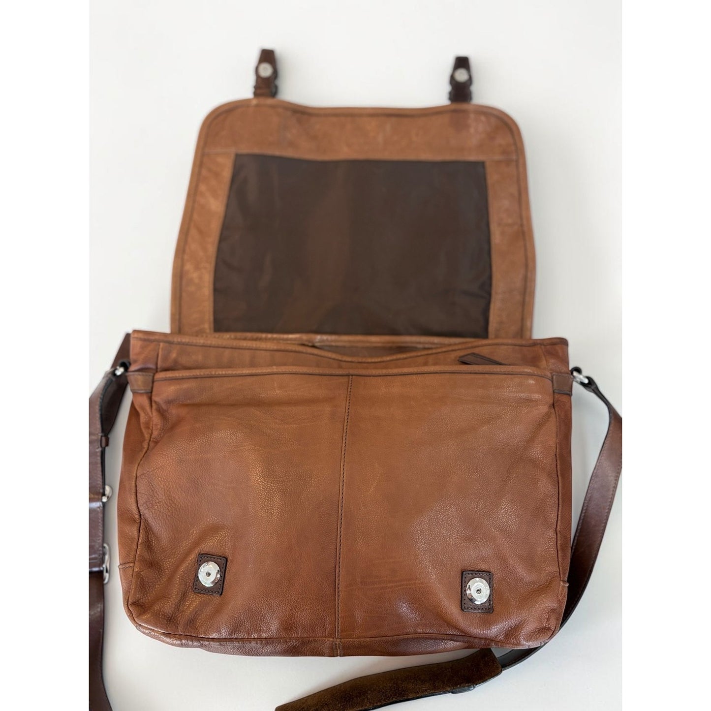 Coach Harrison Men's Leather Messenger Bag Cognac Brown Crossbody 70386